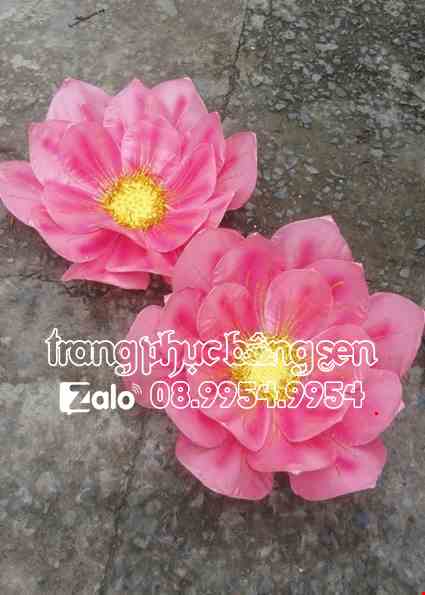 Cho thue Hoa múa cầm tay hoa vải 3 lớp màu hồng