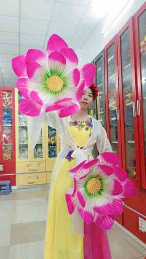 Cho thue Trang phục đầm múa tứ thân vàng hồng