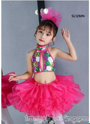 áo váy múa kim sa trẻ em vàng