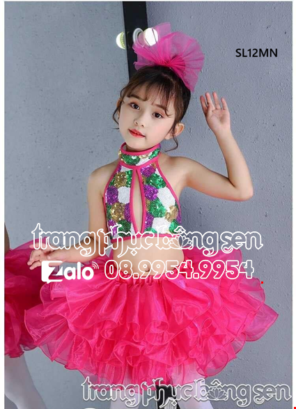 áo váy múa kim sa trẻ em vàng