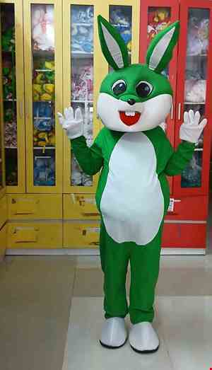 Cho thue Mascot THỎ XANH