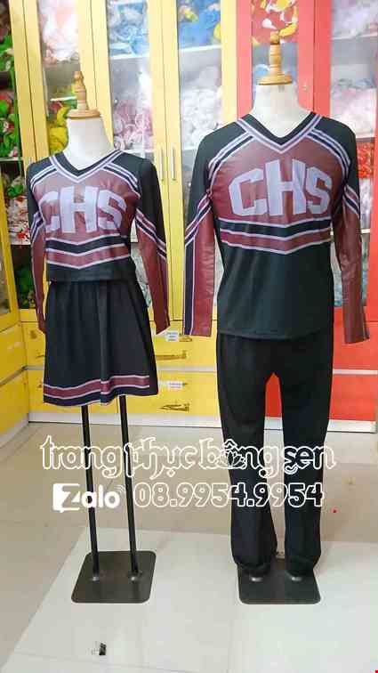 đồ nhảy  cổ động thun đen CHS