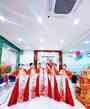Cho thue Trang phục áo dài múa văn nghệ múa hát sử ca hoa sen trống đồng
