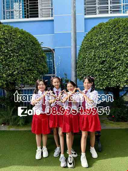 Cho thue Trang phục hát múa trẻ em sơ mi áo váy cà vạt