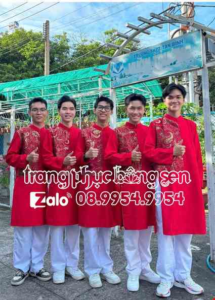 Cho thue Áo dài nam múa hát màu đỏ