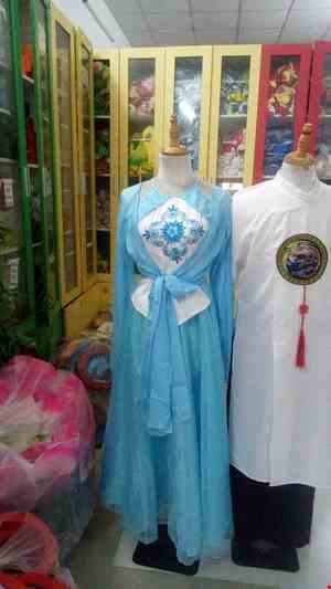 Cho thue Trang phục tứ thân xanh dương NỮ - NAM