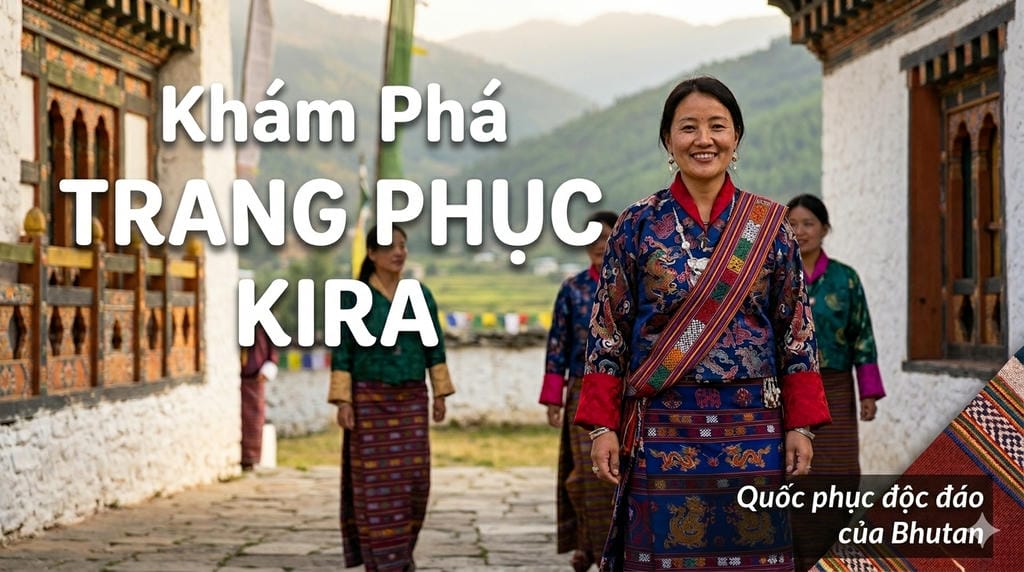 Trang phục Kira truyền thống của đất nước Bhutan