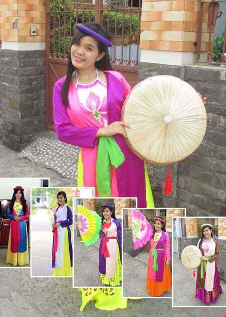 Áo tứ thân vải phi bóng