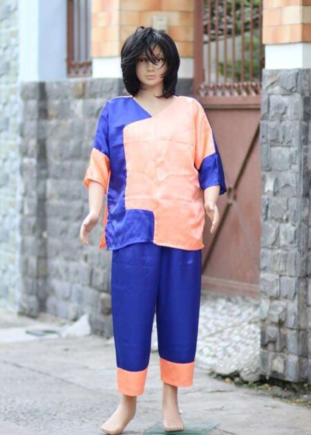 Bà ba đồng dao lớn dây kéo cam - xanh dương