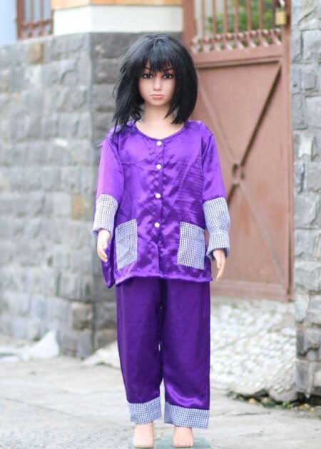 Bà ba mầm non màu tím phối ca rô