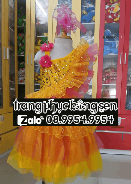 Đầm múa trẻ em màu hồng đỏ