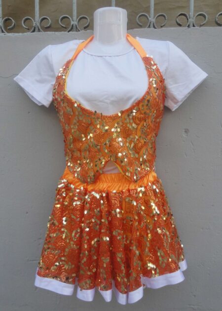 Đồ múa trẻ em nữ hiện đại kim sa cam