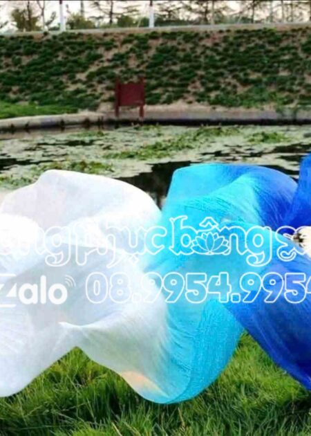 Quạt rũ / Quạt múa lụa dài 150 cm màu xanh dương