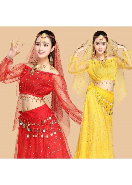 Trang phục Ấn Độ áo váy vàng kim sa