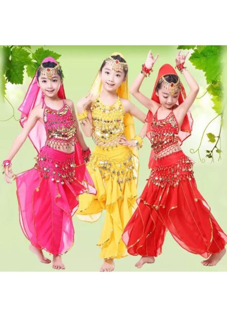 Trang phục Ấn Độ trẻ em yếm, quần vàng có chuông