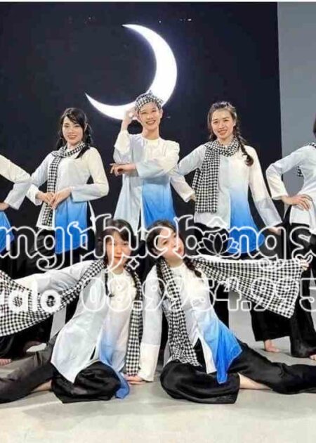 Trang phục bà ba  múa văn nghệ múa hát sử ca - xanh dương