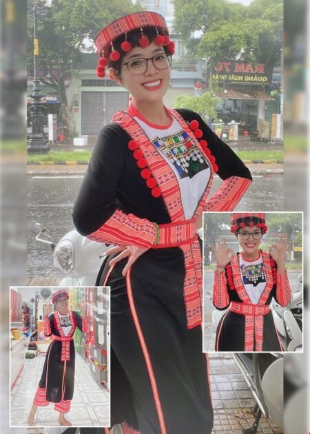 Trang phục biểu diễn 54 dân tộc - Dao đỏ, yếm phối áo khoác