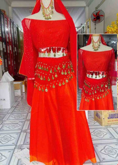 Trang phục múa bụng, belly dance đỏ-cam