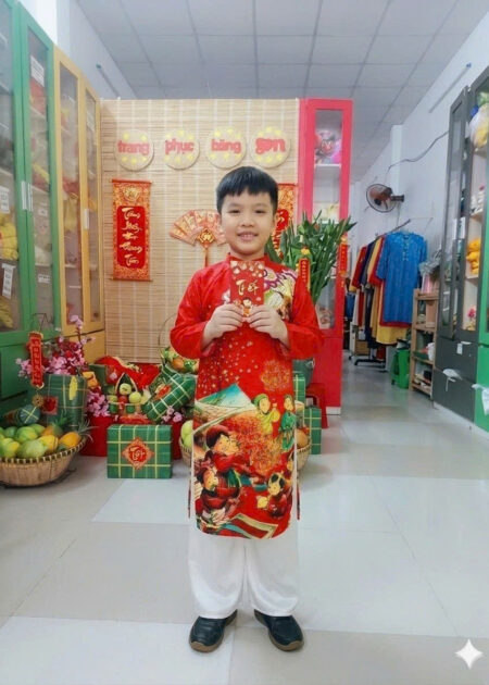 Áo dài trẻ em bé trai