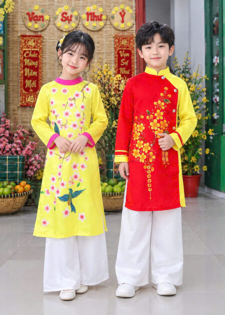 Trang phục áo dài trẻ em - áo dài tết