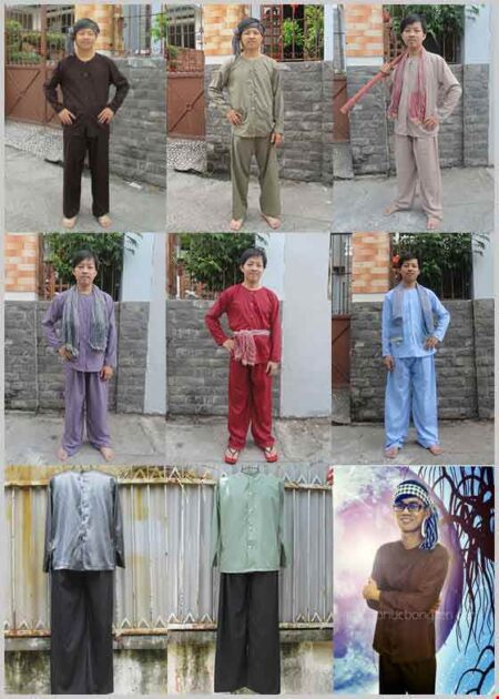 Áo bà ba nam kate trơn 1 màu