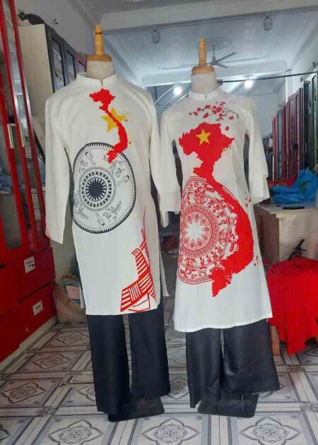 Áo dài bản đồ Việt Nam múa hát văn nghệ
