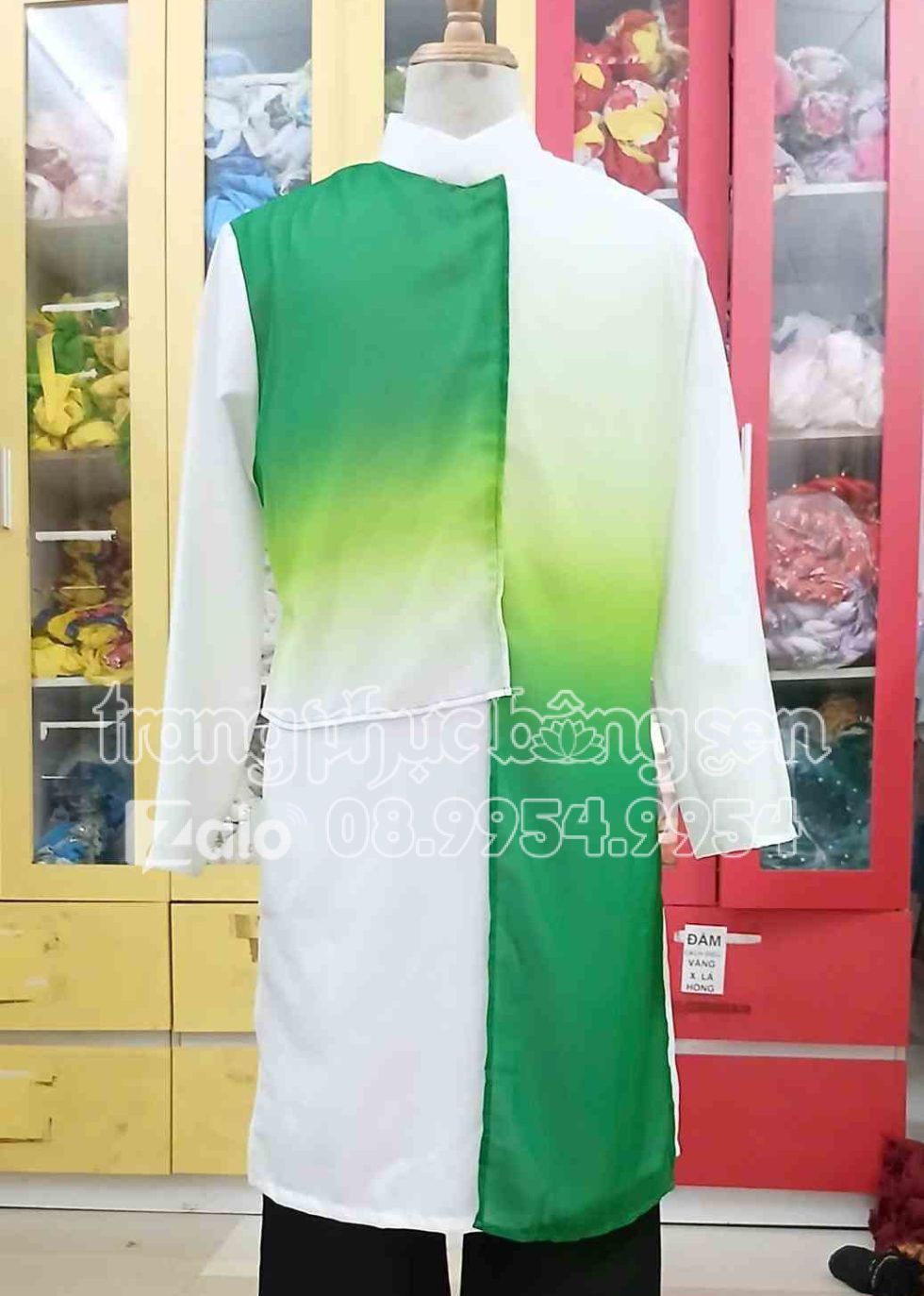Áo dài nam múa hát màu xanh lá trang phục văn nghệ
