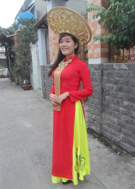Áo dài nữ lụa đỏ trơn