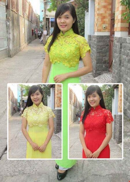 Áo dài nũ ren pha