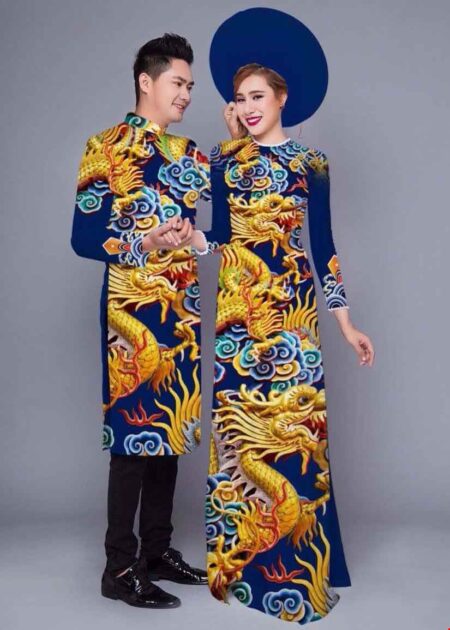 Áo dài thời trang cặp 02
