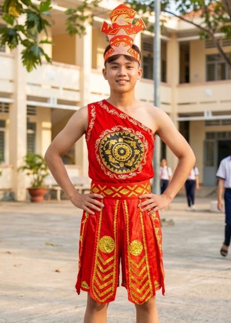 Âu Lạc đỏ chéo vai nhiều tà (nam/nữ)