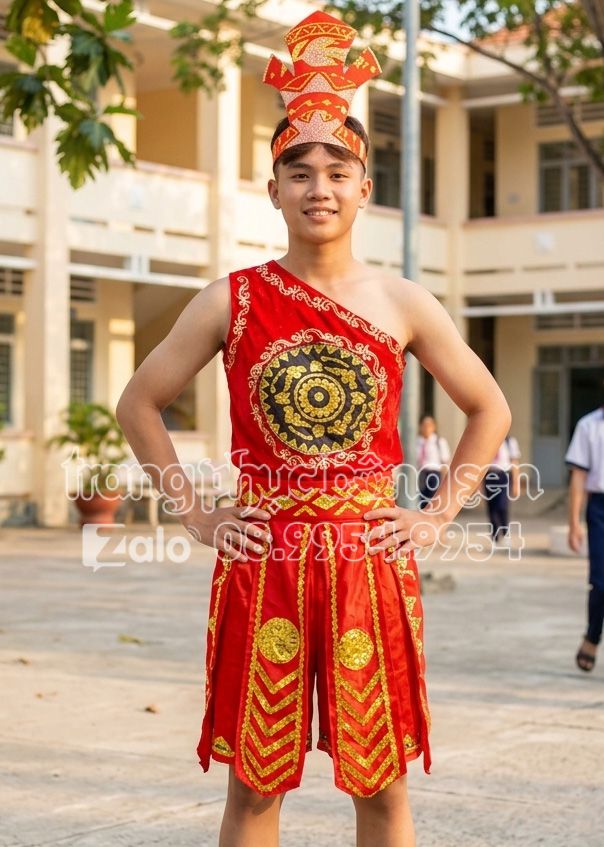 Âu Lạc đỏ chéo vai nhiều tà (nam/nữ)