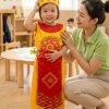 Trang phục Âu Lạc trẻ em vàng viền đỏ đai 1 tà