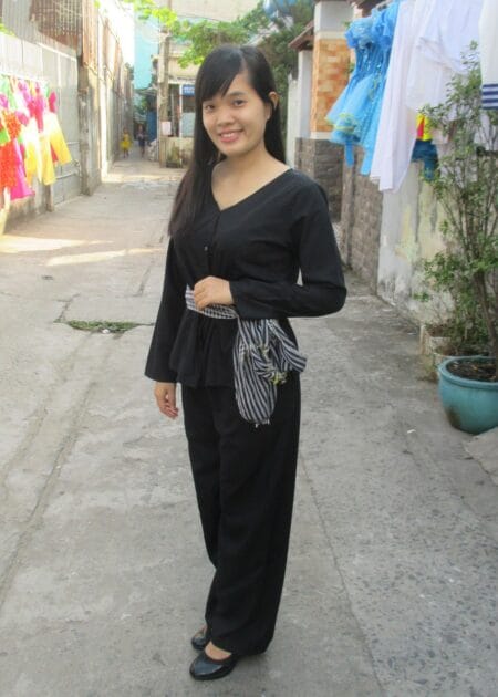 Bà ba nữ kate màu đen