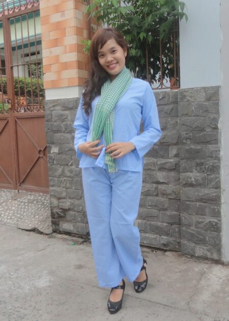 Bà ba nữ kate màu xanh biển