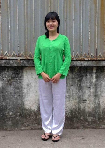 Bà ba nữ voan màu xanh lá