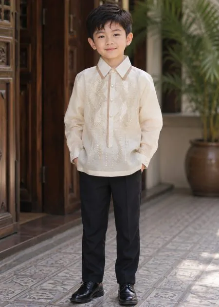 Barong Tagalog – Trang phục truyền thống Philippines trẻ em nam