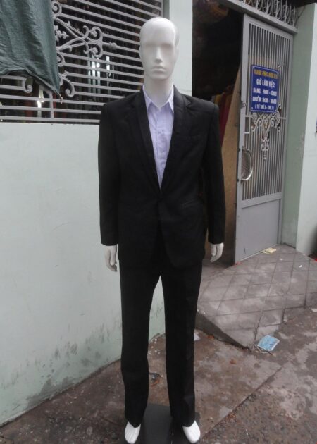 Bộ áo vest nam đen cổ 2 lớp