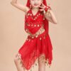 Trang phục Ấn Độ múa bụng belly dance trẻ em yếm váy đỏ
