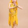 Trang phục Ấn Độ múa bụng belly dance trẻ em yếm váy vàng