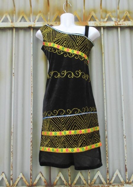 Đầm múa Tây Nguyên nhung đen