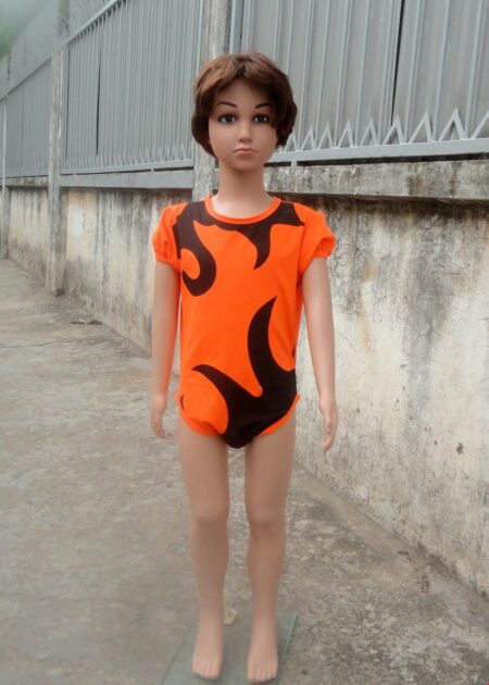 Đồ nhảy aerobic mầm non màu cam lửa đen