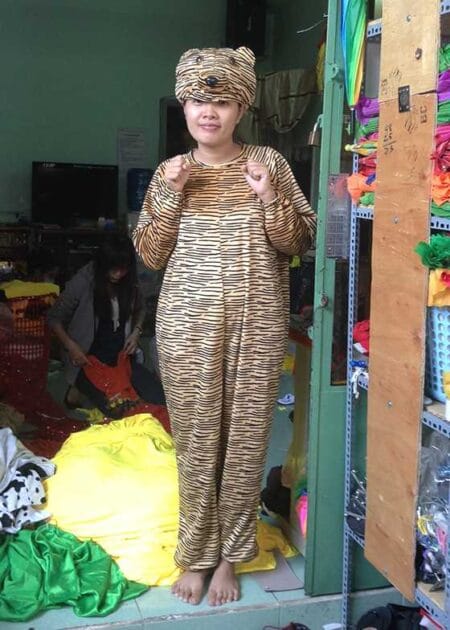 Đồ thú hở mặt, đồ hóa trang con cọp