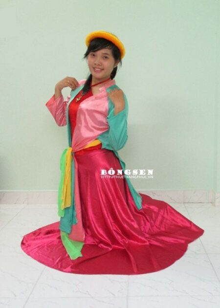 Đồ tứ thân phi bóng xanh ngọc - hồng phấn