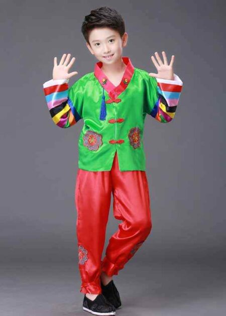 Hanbok nam trẻ em xanh lá