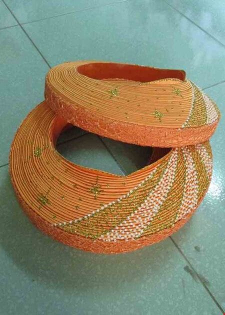 Khăn đóng nữ lưới màu cam