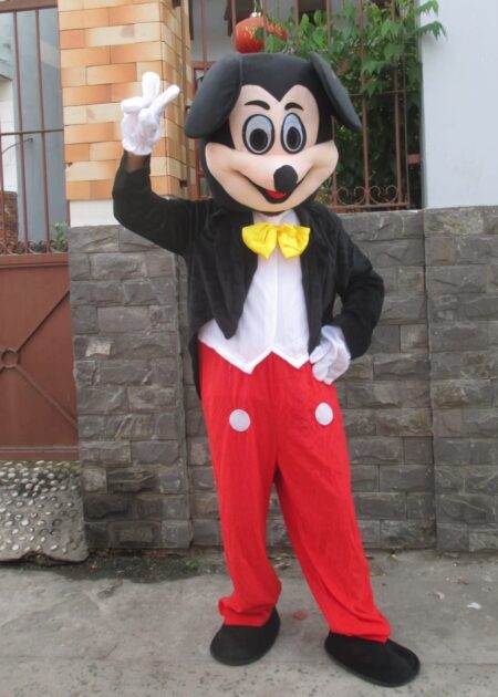Trang phục Mascot chuột Mickey nam đeo nơ