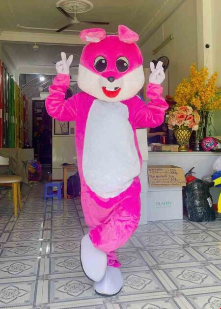 Trang phục Mascot thỏ hồng
