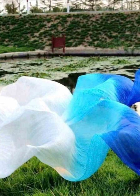Quạt rũ / Quạt múa lụa dài 150 cm màu xanh dương