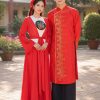 Set trang phục tứ thân nam - nữ đỏ